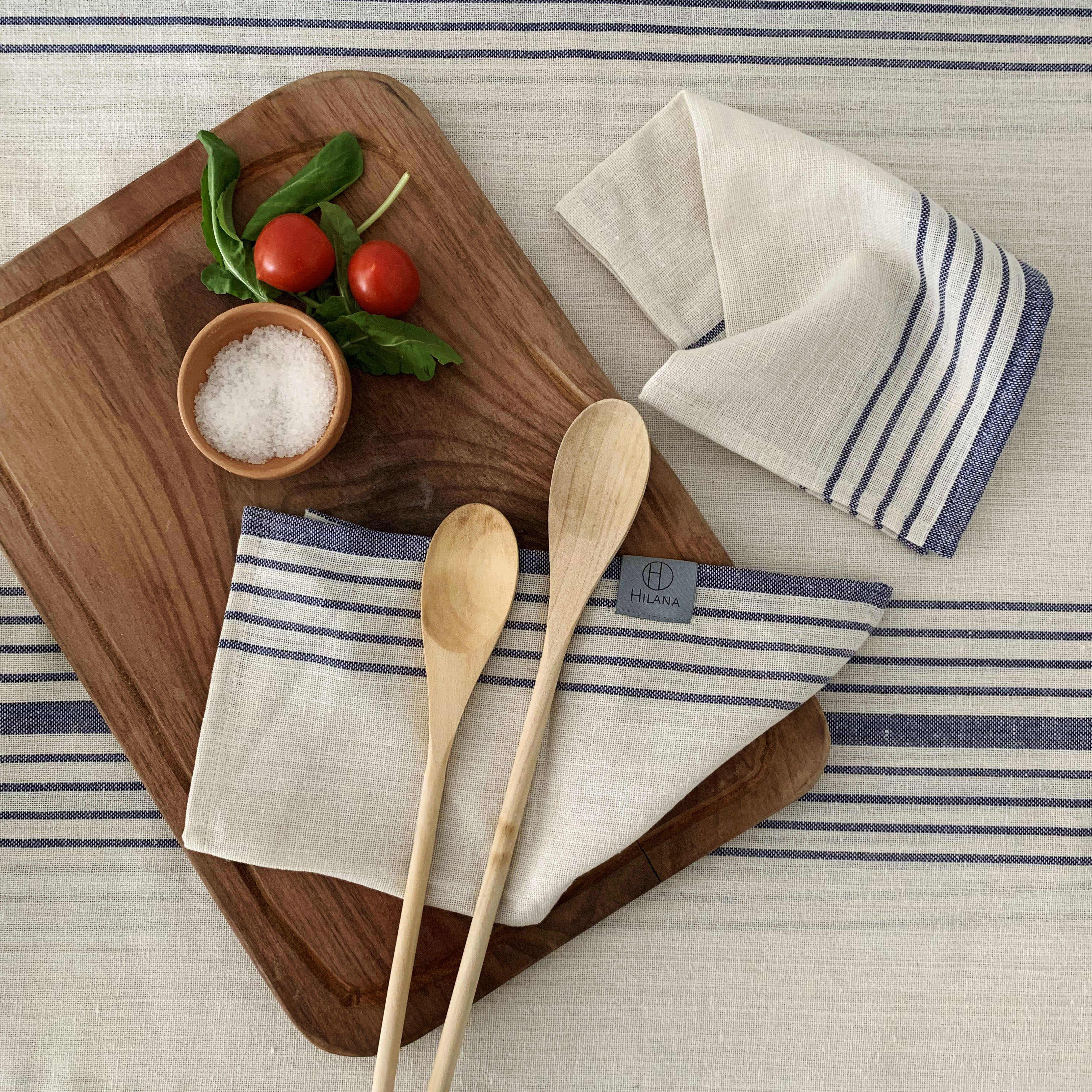 Sustainable Kayseri Tablecloth Set - Blue by Hilana Upcycled Cotton - Image 7