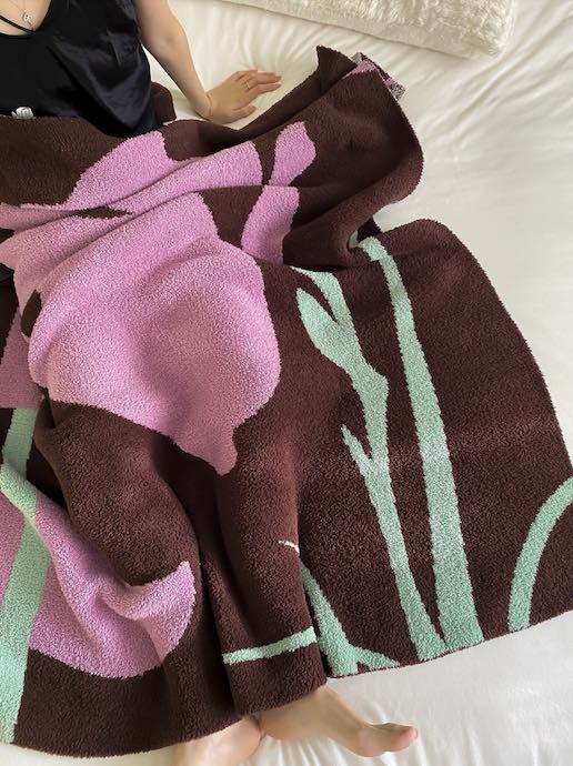 Terracotta Iris Throw Blanket - Warm Thick Earthy Tone Fall Blanket - Image 10