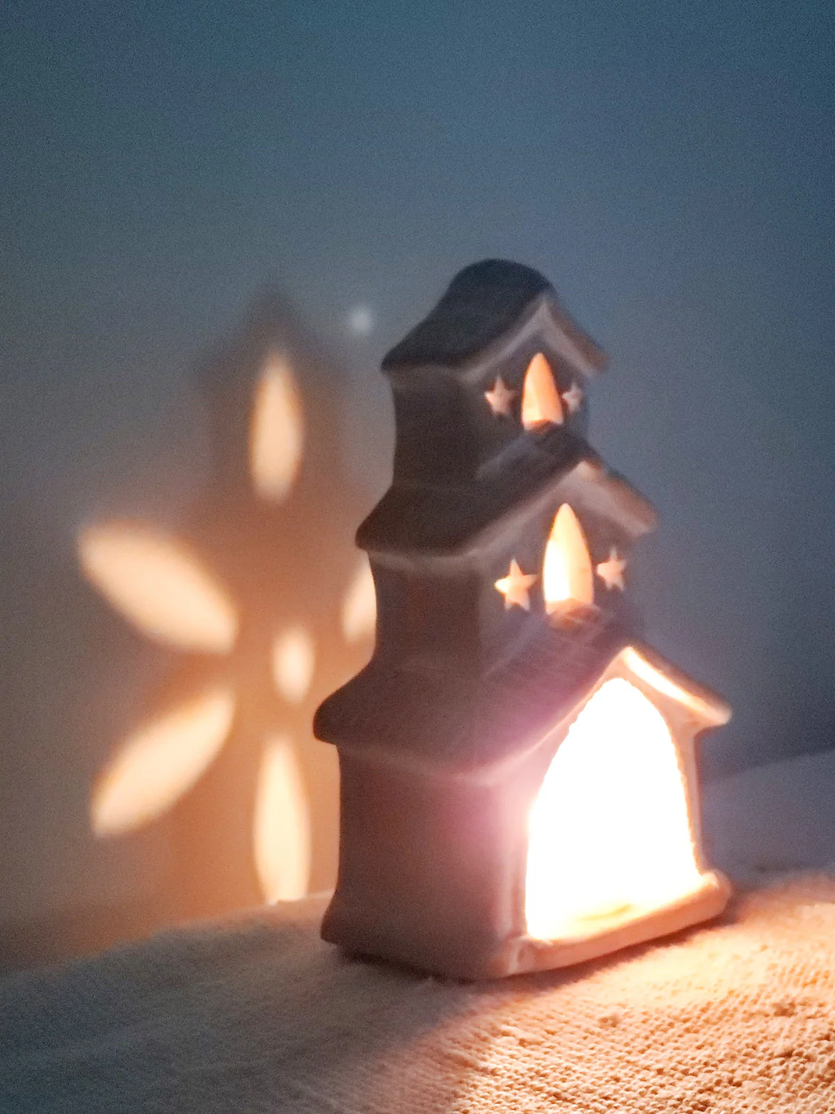 Terracotta Tea Light Candle Holder - House - Image 3