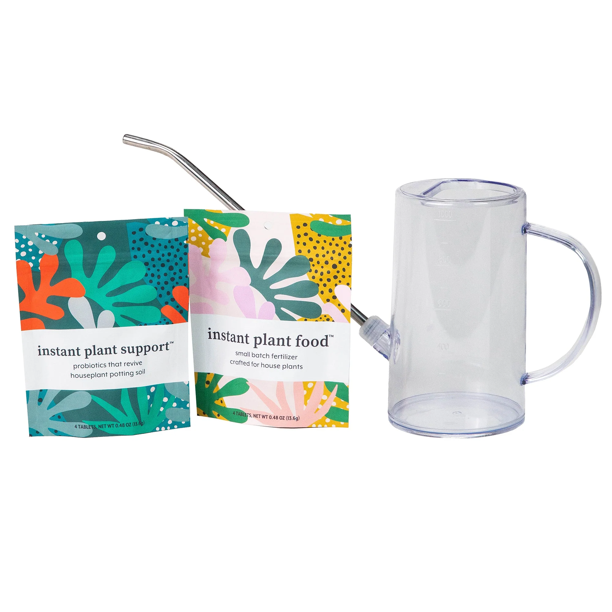 The Houseplant GROW Bundle (Plant Food + ProBiotics + Watering Can) by Instant Plant Food