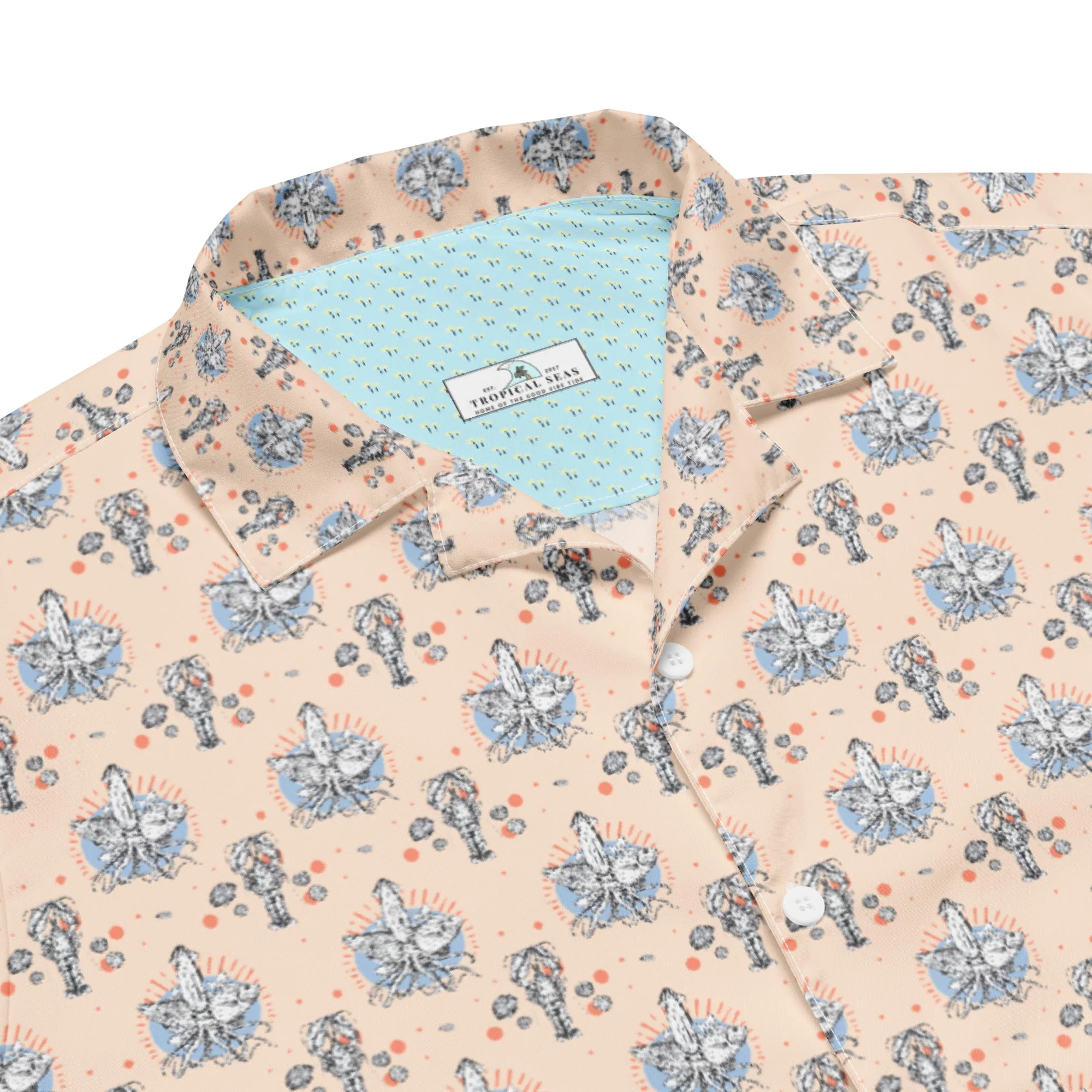 Triple Tangerine Hawaiian Button Shirt: Dive into Vibrant Underwater Chic! - Image 4