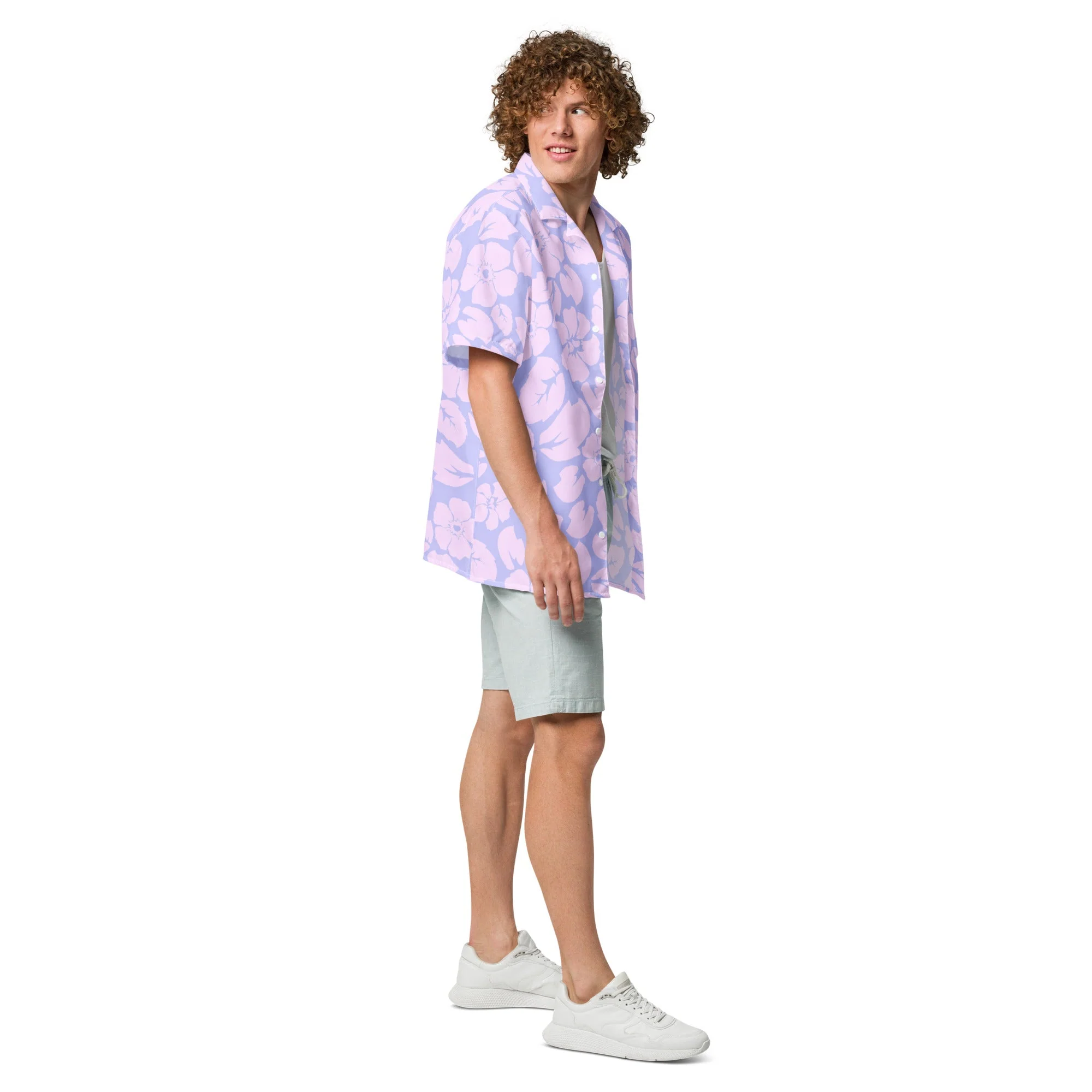 Tropical Purple Jungle Sunset button down hawaiian shirt - Image 5