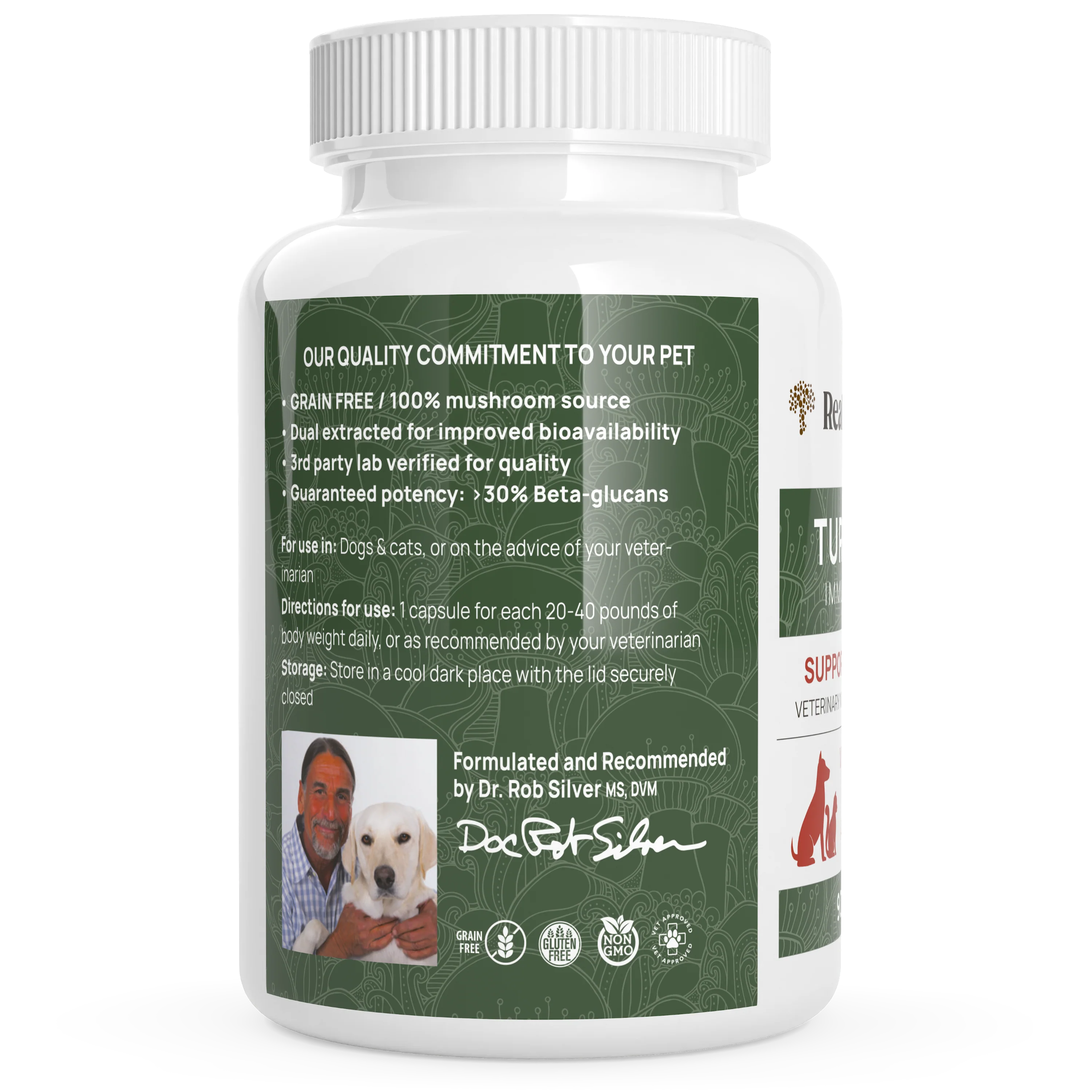 Turkey Tail Extract Capsules for Pets by Real Mushrooms - Image 3
