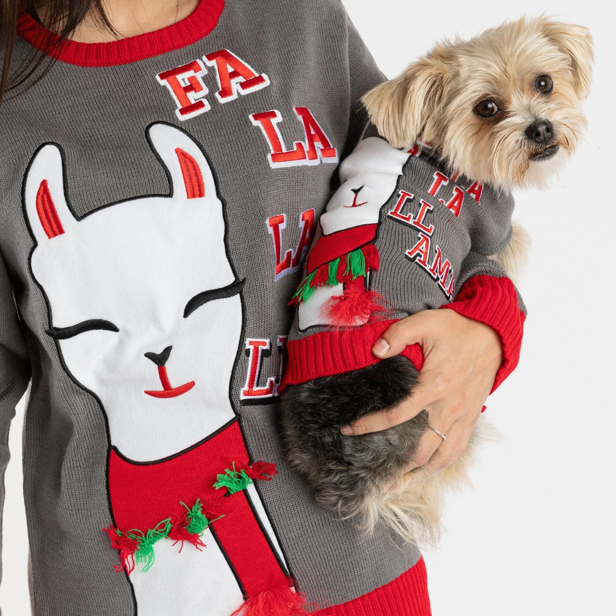 Ugly Xmas Dog Sweater - Fa La La Llama - Image 3