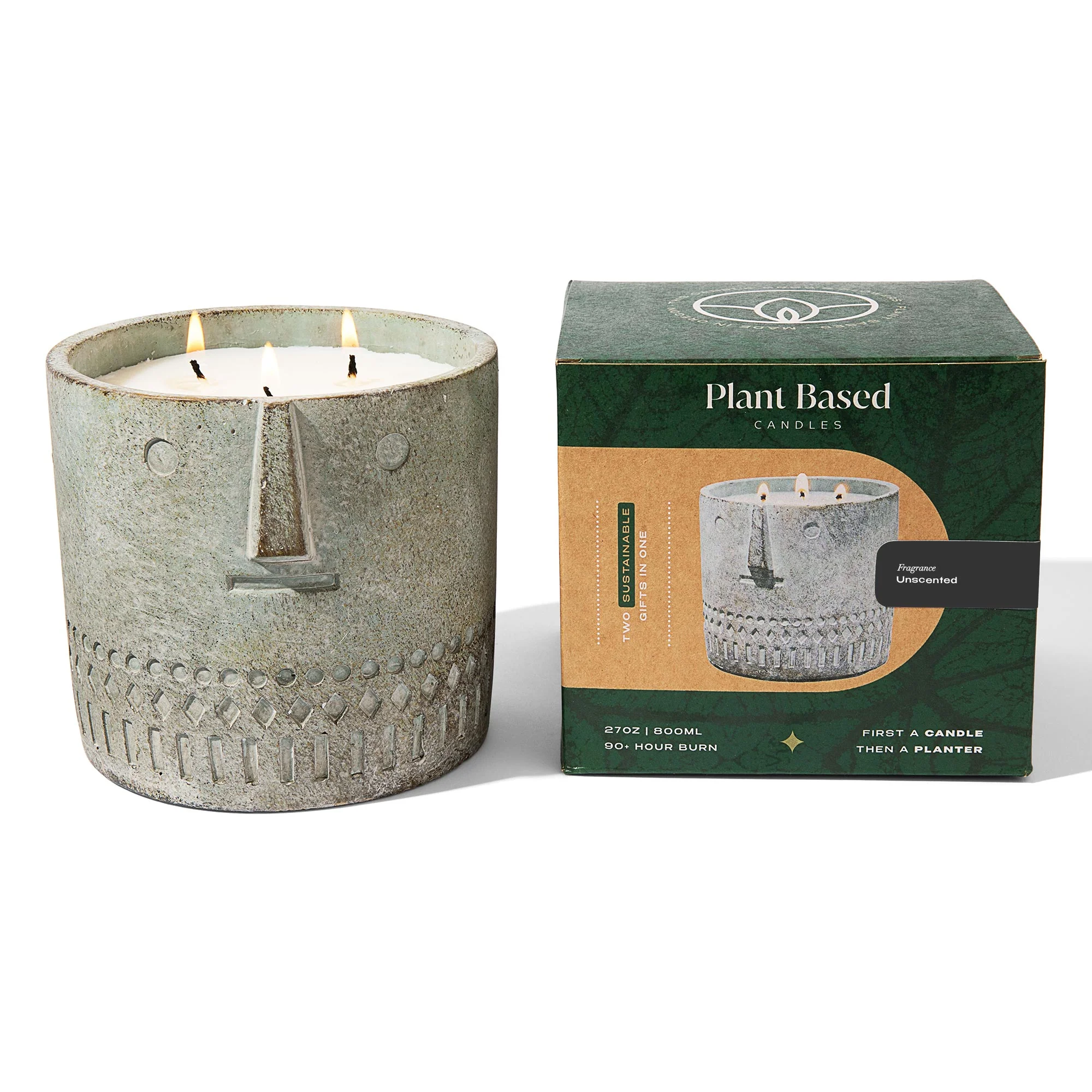 Unscented Stone Face Candle 27oz - Image 7