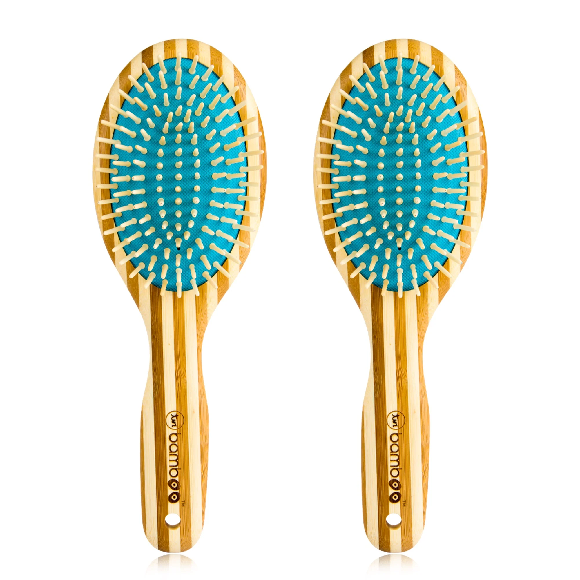(Value 2-Pack) Sustainable Bamboo Hair Brush with Natural Bristles - Image 3