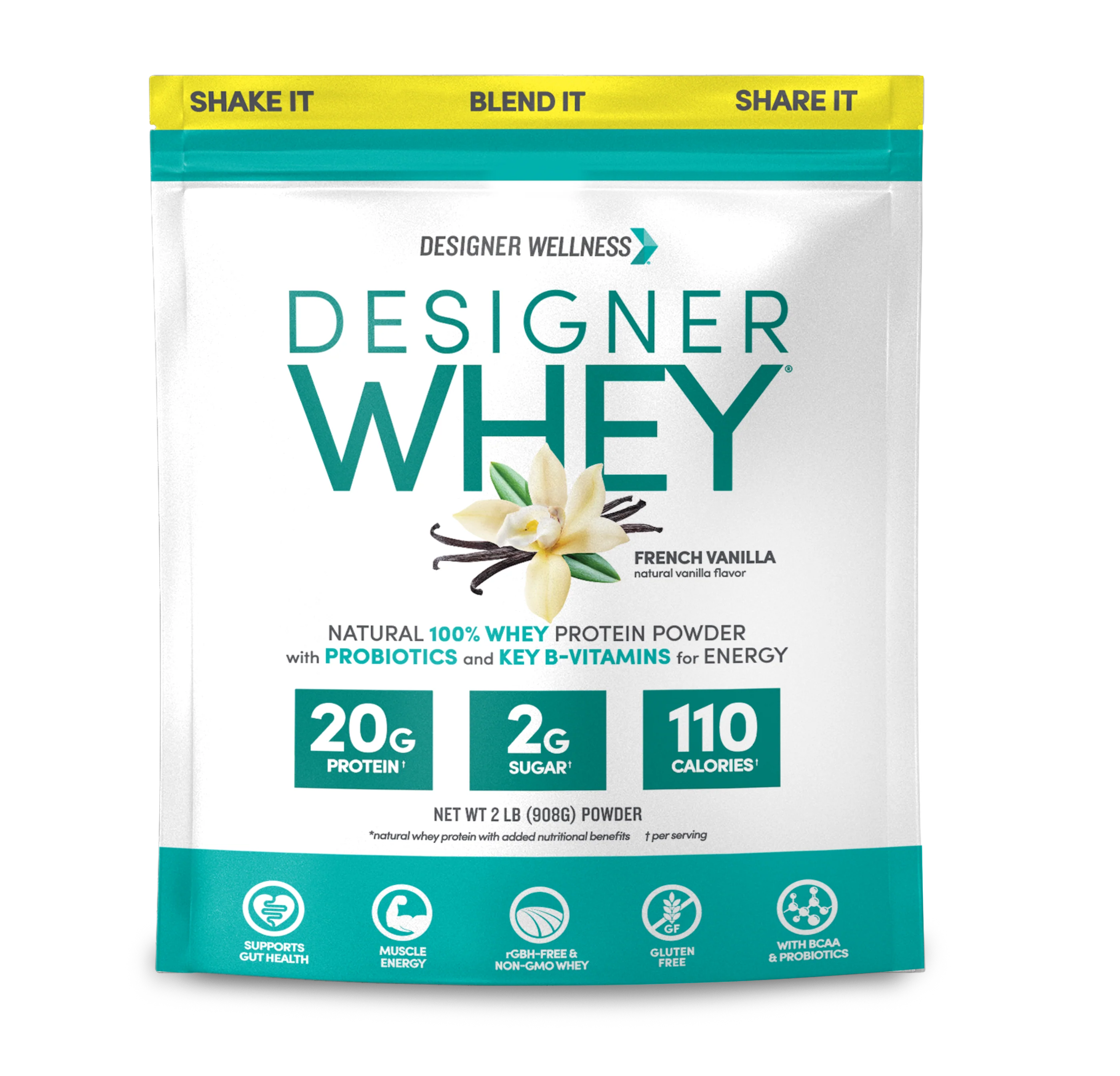 Vanilla Designer Whey 2 lb : 100% Whey Protein Powder- Designer Protein ®