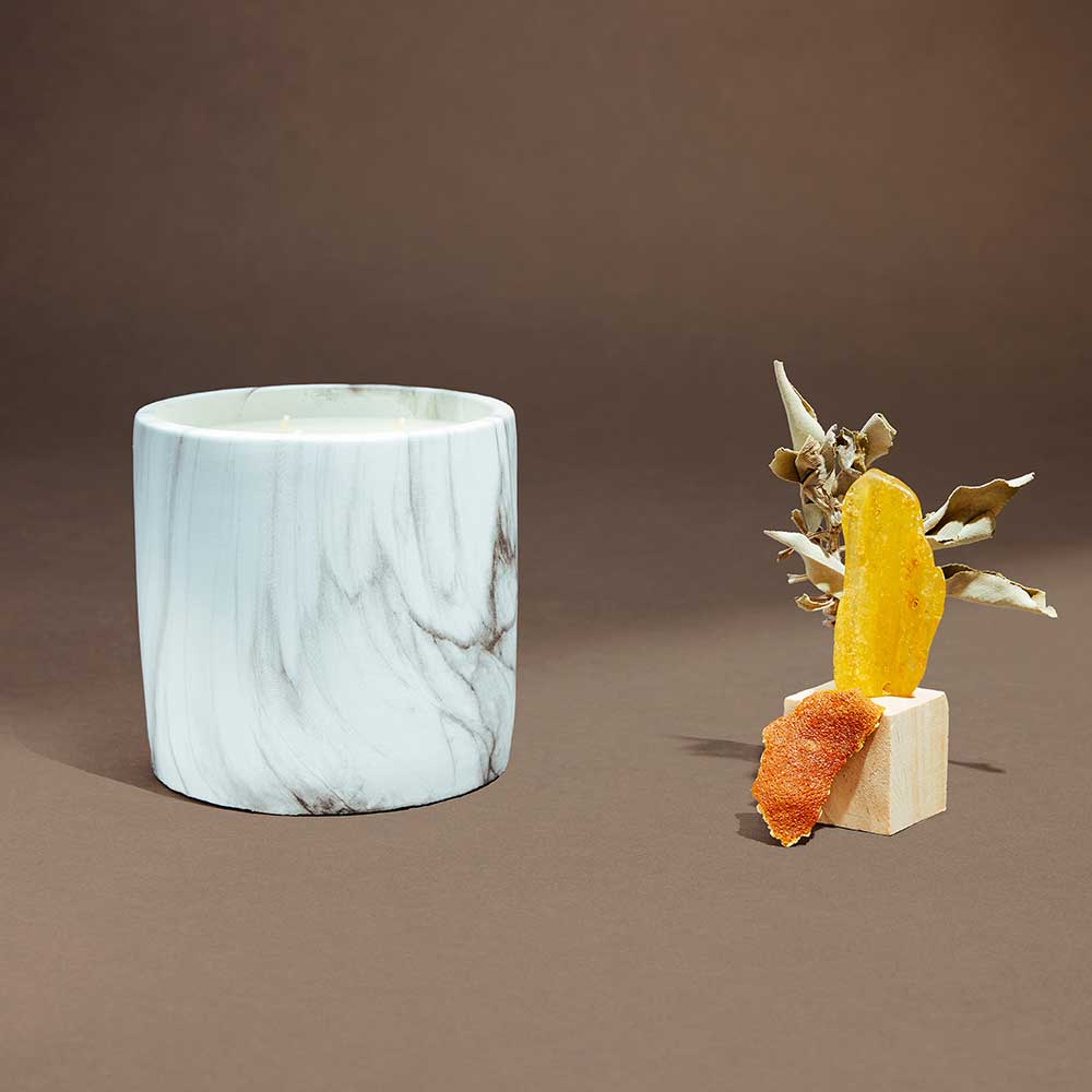 White Marble Round Candle 24oz (Clearance) - Image 3