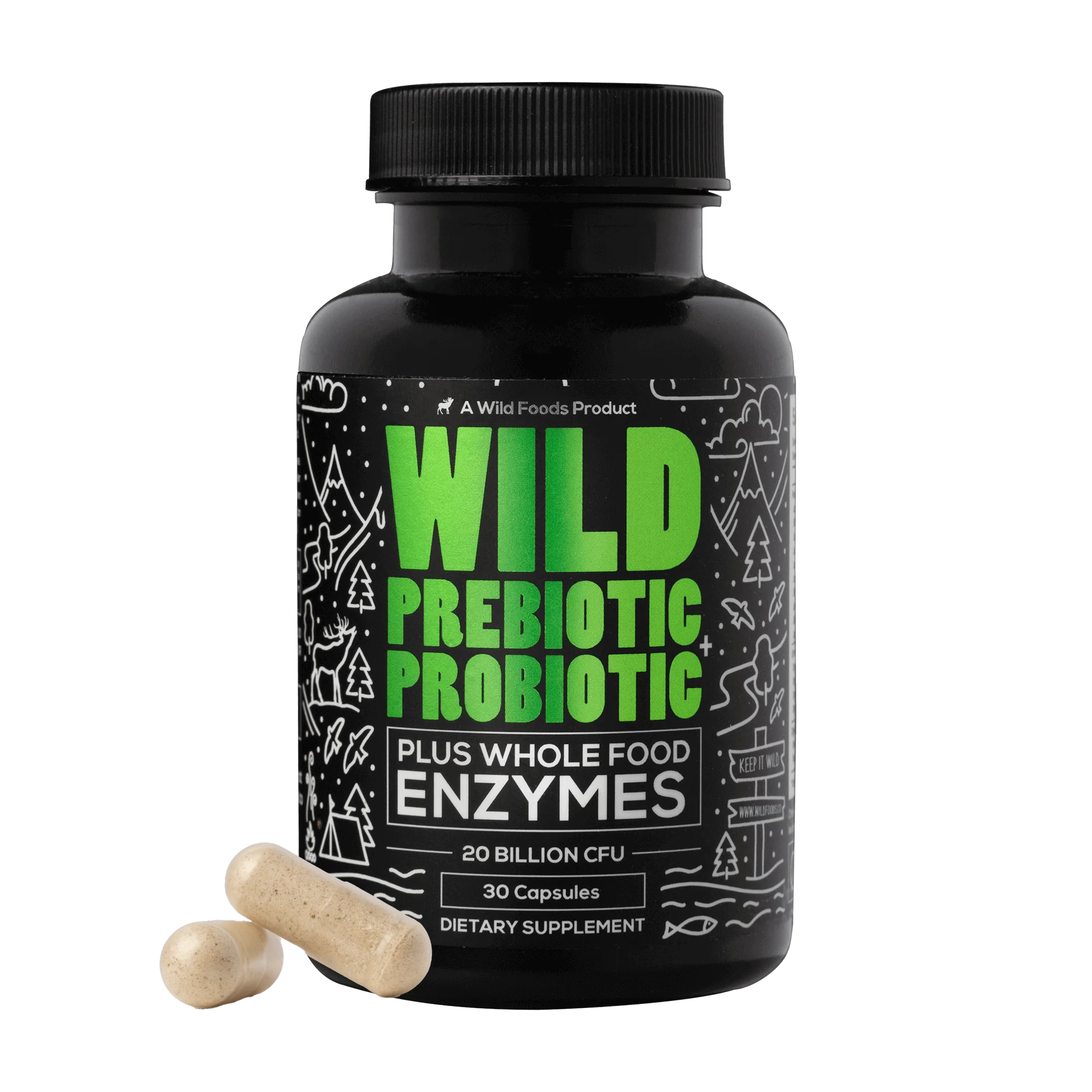 Wild Prebiotic & Probiotic with Digestive Enzymes, Case of 10 by Wild Foods