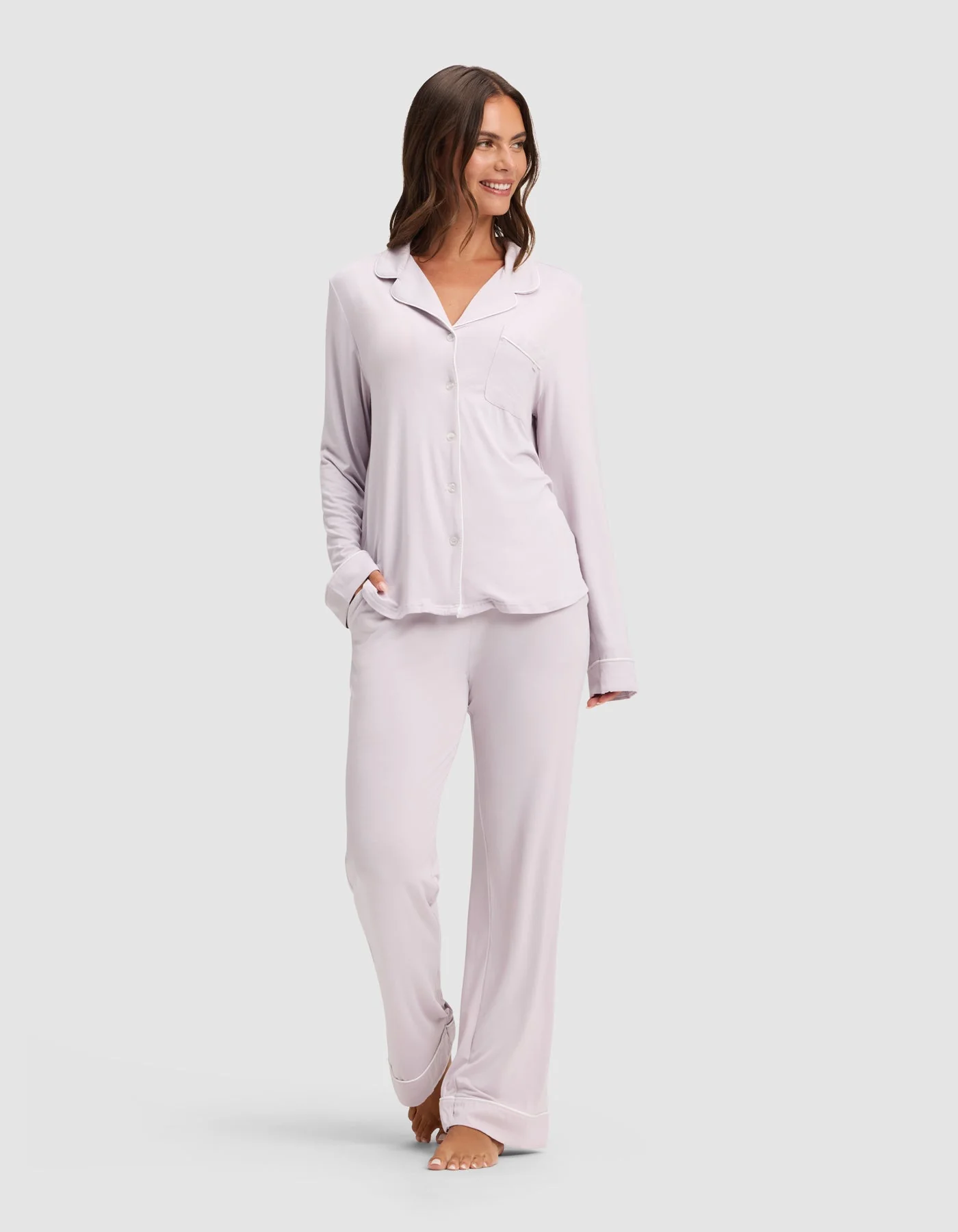Women's Bamboo Stretch-Knit Long Sleeve Pajama Set - Image 48