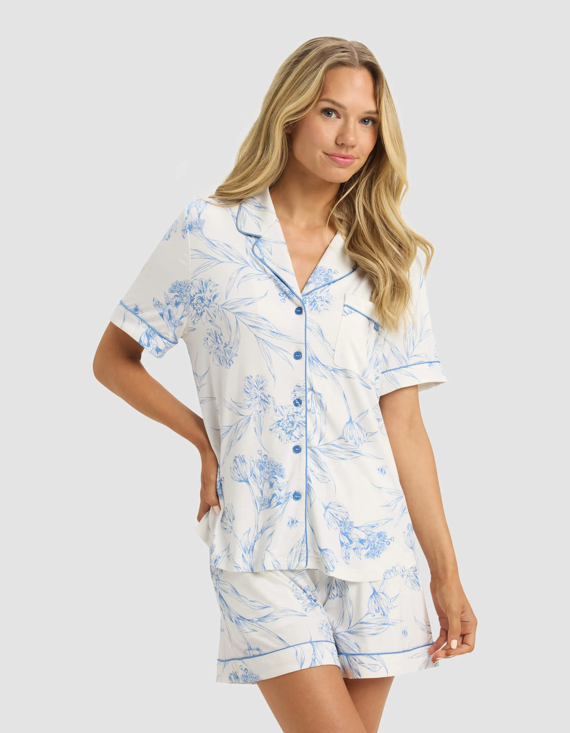 Women's Bamboo Stretch-Knit Short Sleeve Pajama Set - Image 90