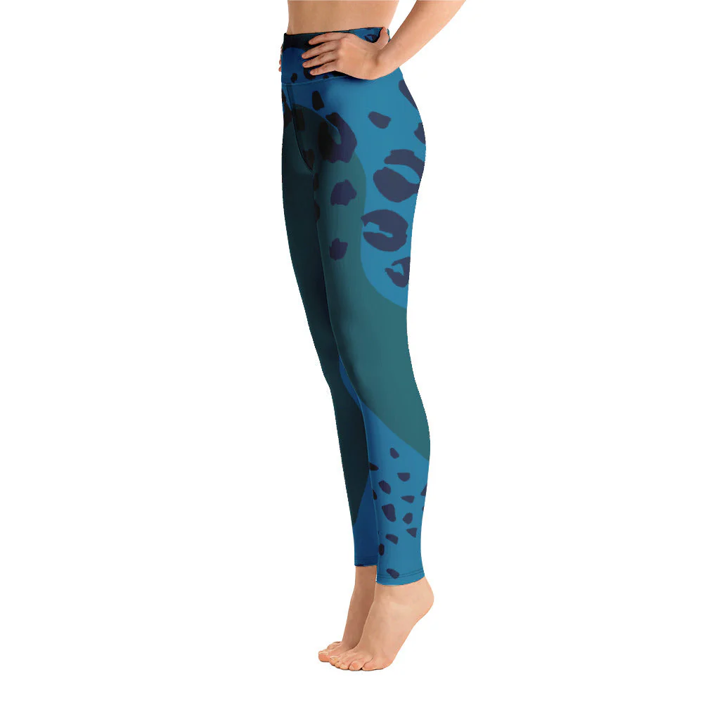 Women's Tropical Leopard Shark Yoga Leggings - Image 3