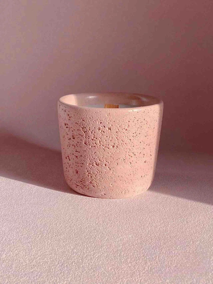 Wood Wick Soy Wax Scented Candle - Breath Of Nature Scented - Alps Pink - Image 2